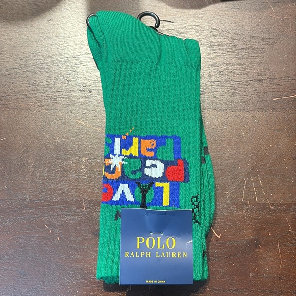 Polo Ralph Lauren Love Peace Paris Crew Socks - Picture 3 of 4